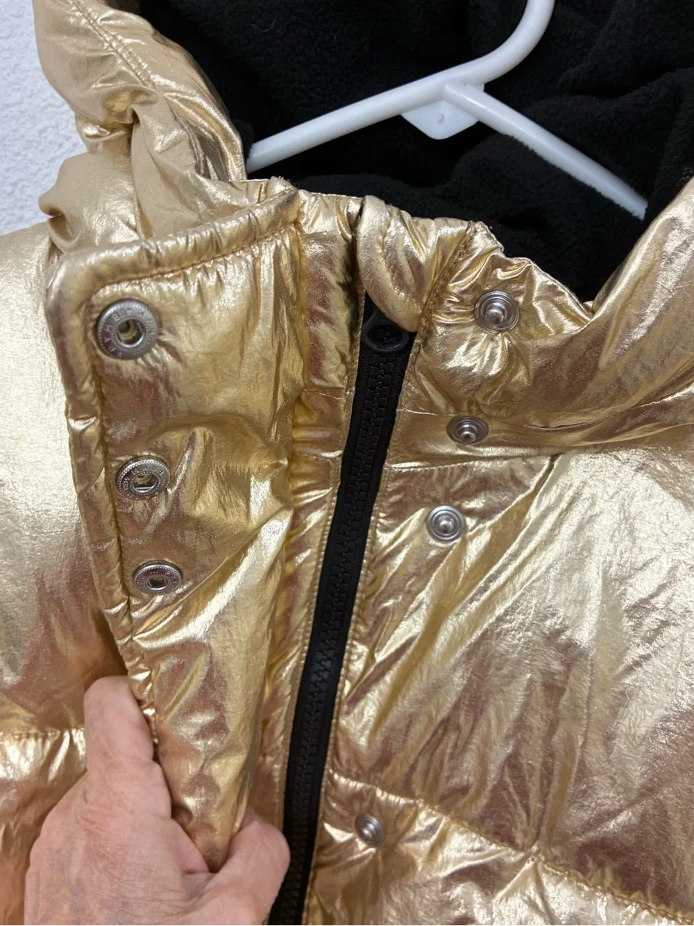 GAP Metallic Gold Puffer Jacket with Hood